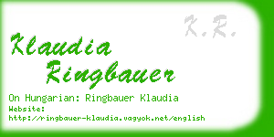 klaudia ringbauer business card